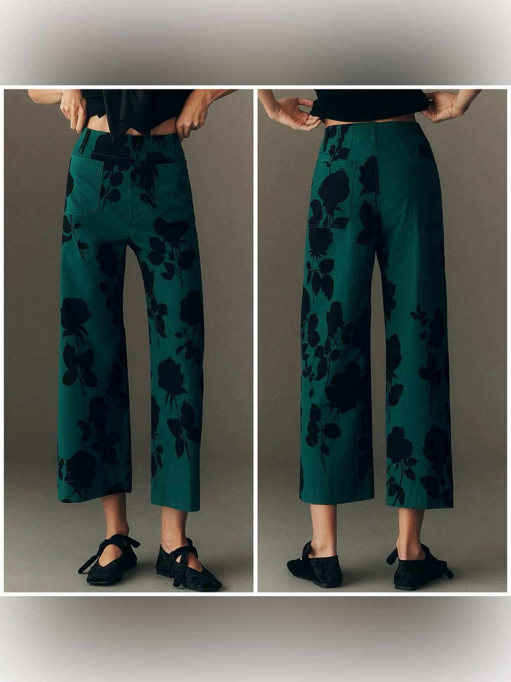 NWT Anthropologie Maeve The Colette Magic Fabric Crop Wide-Leg Pants - 29